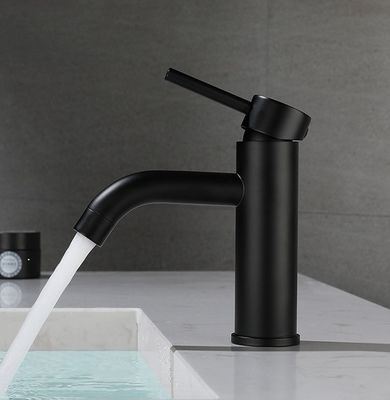 Keran Mixer Dapur Satu Tuas Baja Tahan Karat Hitam Keran Wastafel Kamar Mandi