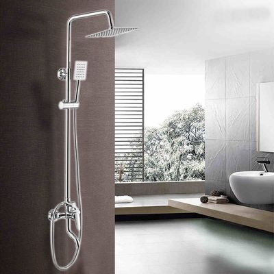 Faucet Pemasangan Dinding Stainless Steel Kontemporer Mengatur Bebas Timbal Tahan Kotoran