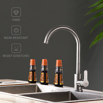 Keran Wastafel Stainless Steel Poles Kontemporer Kawat Menggambar Faucet Dapur Stainless