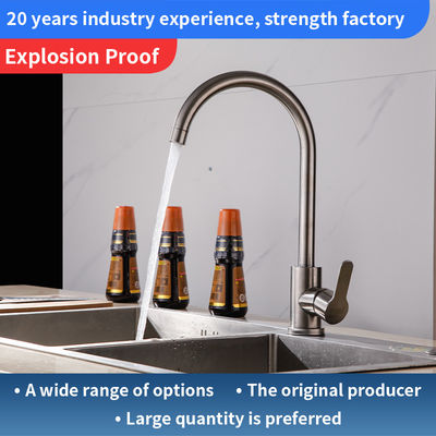 Keran Wastafel Stainless Steel Poles Kontemporer Kawat Menggambar Faucet Dapur Stainless