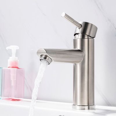 Faucet Stainless Steel SUS304 Perak Logo Disesuaikan Mudah Dipasang
