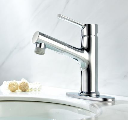 Faucet Basin Stainless Steel Permukaan Nikel Disikat Tidak Mudah Berkarat Untuk Hotel