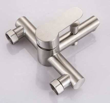 ISO9000 Sentuhan Halus Faucet Kamar Mandi Stainless Steel Kilau Perak