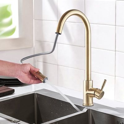 Faucet Dapur Stainless Steel OEM Tahan Korosi Tahan Aus Tahan Asam