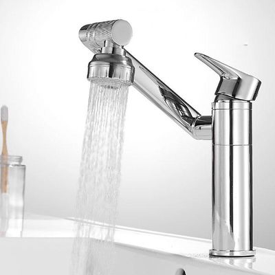 ODM 360 Derajat Swivel Gold Shower Fixtures Single Handle Sink Faucet Lead Free