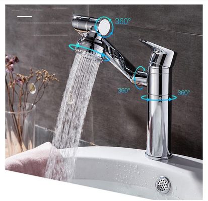 Electroplating 360 Degree Swivel Gold Faucet Kamar Mandi Single Handle Sink Faucet Pengawet
