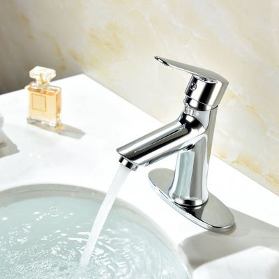 Single Lever Chrome Plated Hot And Cold Basin Mixer Lead Free Pengawet