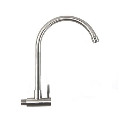 Perlindungan Lingkungan Faucet Dingin Tunggal Stainless Steel Tanpa Karat Terpasang di Dinding