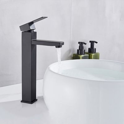 Faucet Cuci Piring Disadur Kustom Persegi Timah Gratis Keran Wastafel Kamar Mandi Hitam