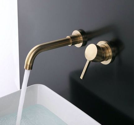 Faucet Tersembunyi Baja Tahan Karat Bersikat Emas Modern Mudah Dibersihkan
